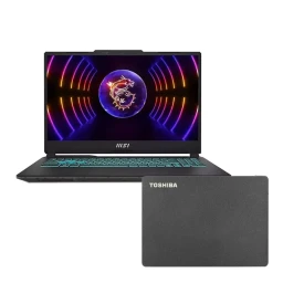 لپ تاپ 15.6 اینچی ام اس آی مدل Cyborg 15 A12UDX i7-12650H/16GB/1 TB SSD/6GB RTX3050 به همراه هارد اکسترنال 1 ترابایت توشیبا